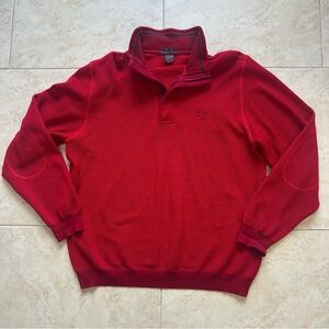 PAUL & SHARK YACHTING Red 1/4 Zip Pure New Wool Sweater